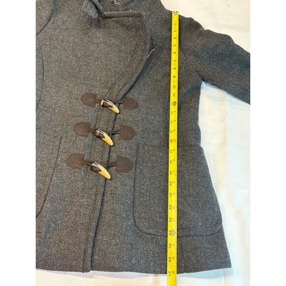 Banana Republic Toggle Closure Gray Wool Coat Size PS - Picture 6 of 11